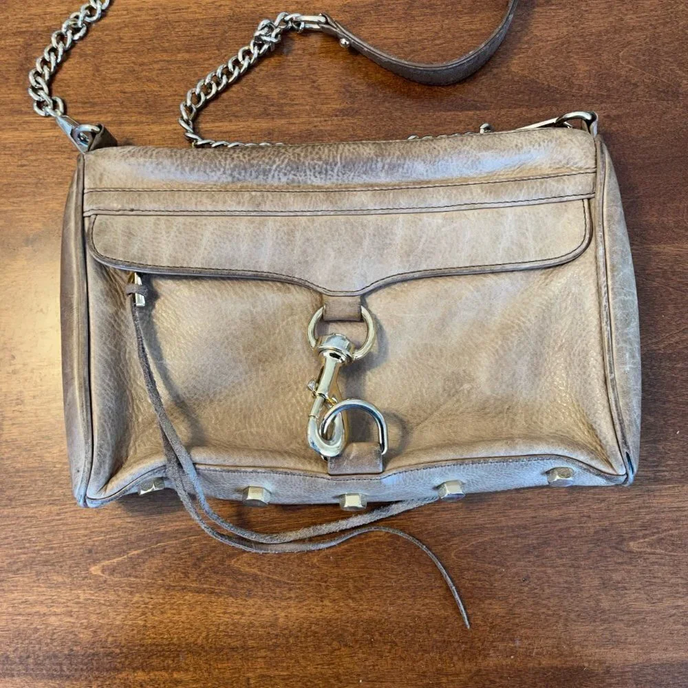 Rebecca Minkoff MAC crossbody bag purse taupe grey